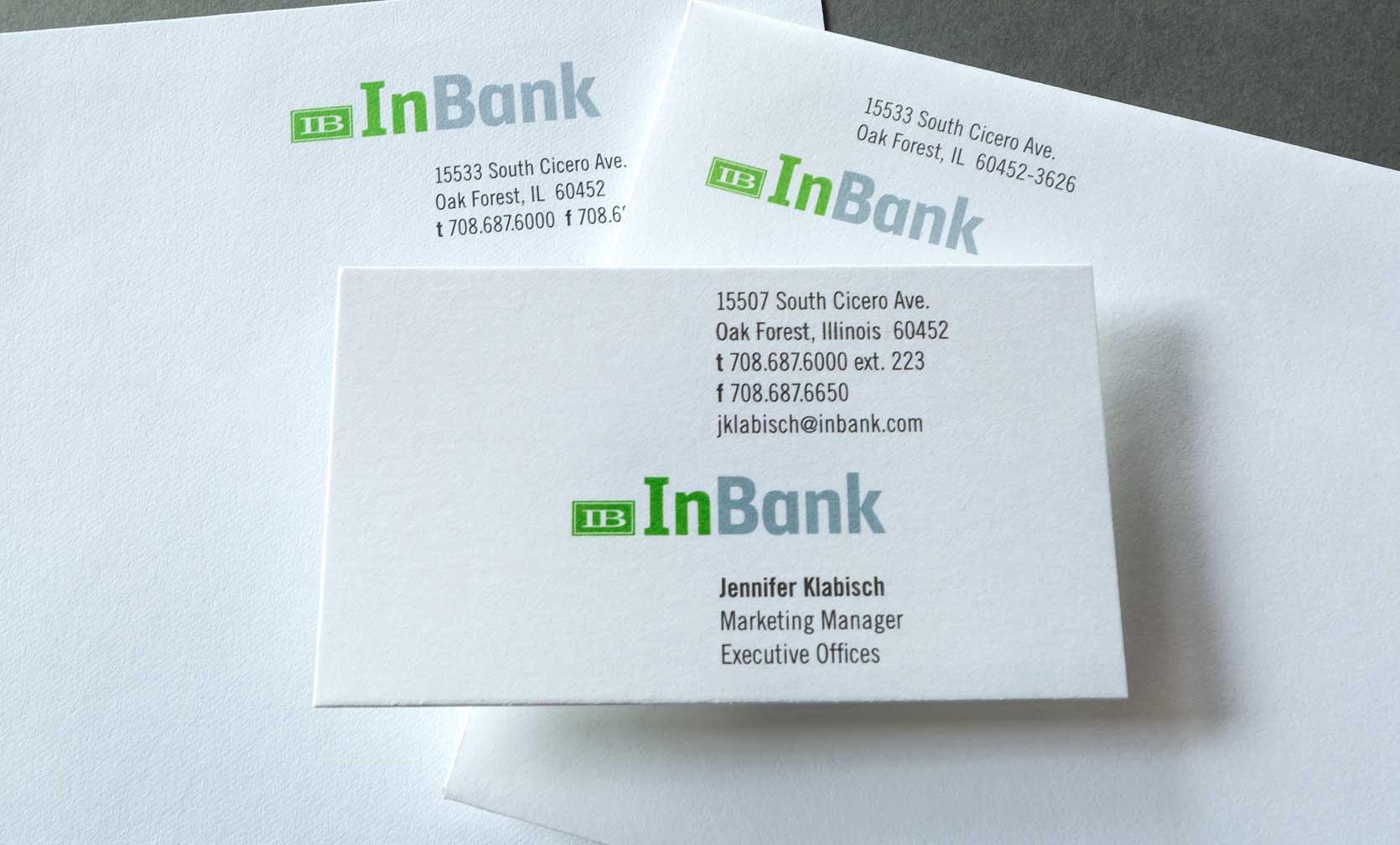 inbank_stationery.jpg Art Direction by: Bart Crosby, Crosby Associates